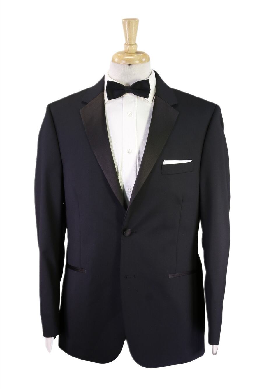 Calvin Klein Black Slim Fit 2-Btn Tuxedo Formal Wedding Suit Mens 40R